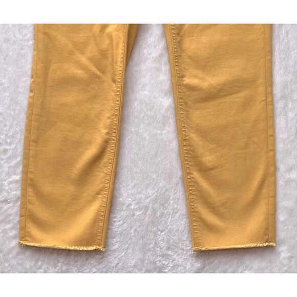 NWT Talbots Flawless Five Pocket Frayed Hem Slim Ankle Jeans in Yellow, Size 4P - Picture 11 of 16